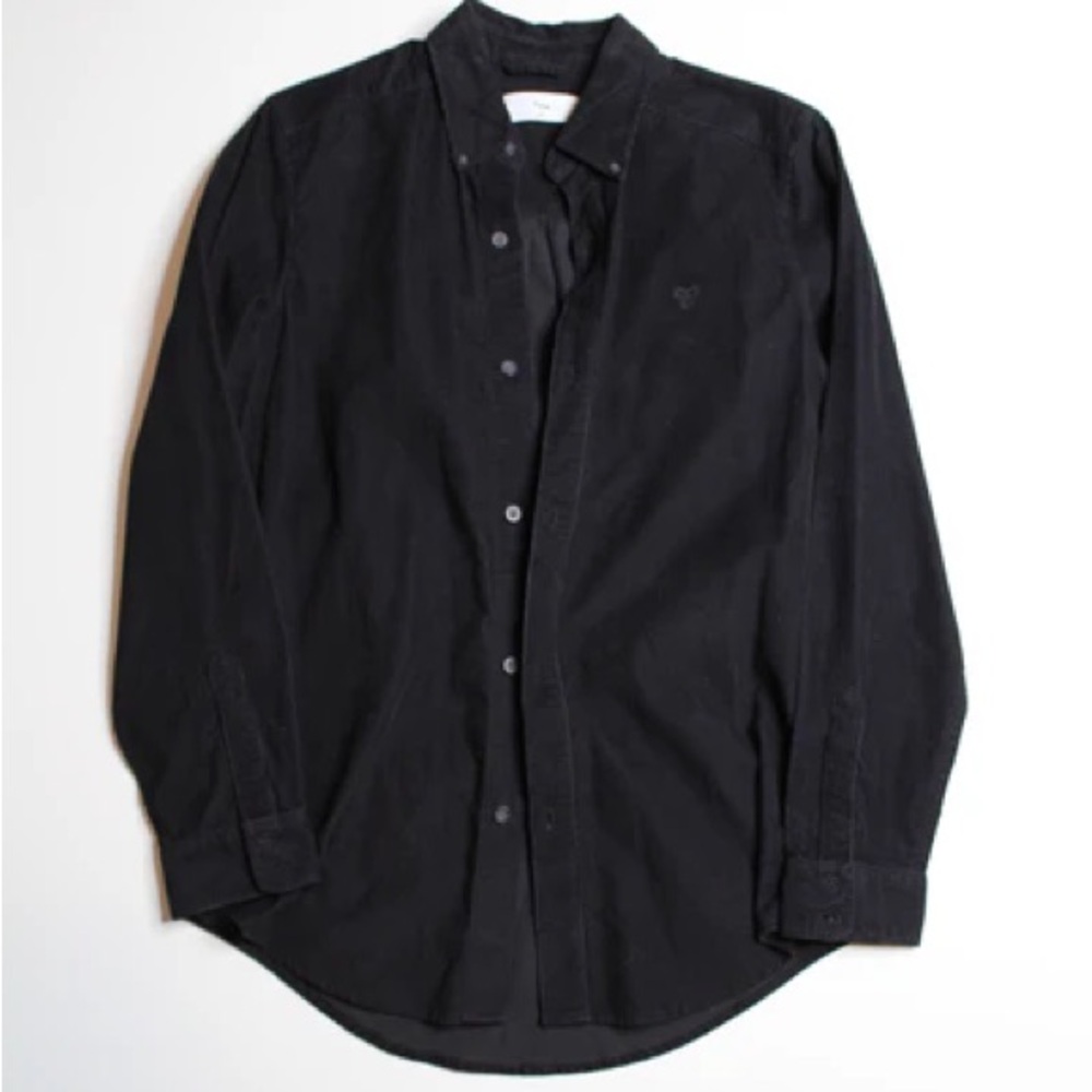 TNA - Black Corderoy Button Up Longsleeve